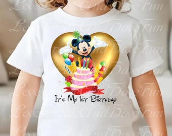 Es mi primer cumpleaños, Mickey Mouse dorado, caricatura personalizada, cumpleaños de niño, PNG, feliz cumpleaños, PNG, cumpleañero
