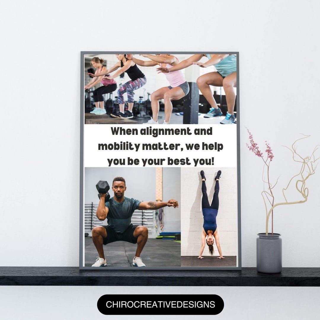 Alignment and Mobility Poster | Chiropractic Office Decor | Sports ...