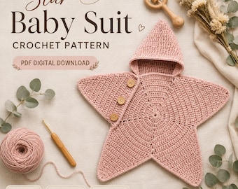 Star Baby Suit Crochet Pattern | Side Opening Wrap Cocoon (PDF Download)