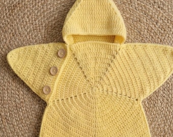 Star Baby Suit Crochet Pattern | Side Opening Wrap Cocoon (PDF Download)