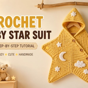 Star Baby Suit Crochet Pattern | Side Opening Wrap Cocoon (PDF Download)