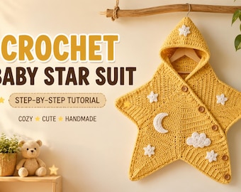Star Baby Suit Crochet Pattern | Side Opening Wrap Cocoon (PDF Download)