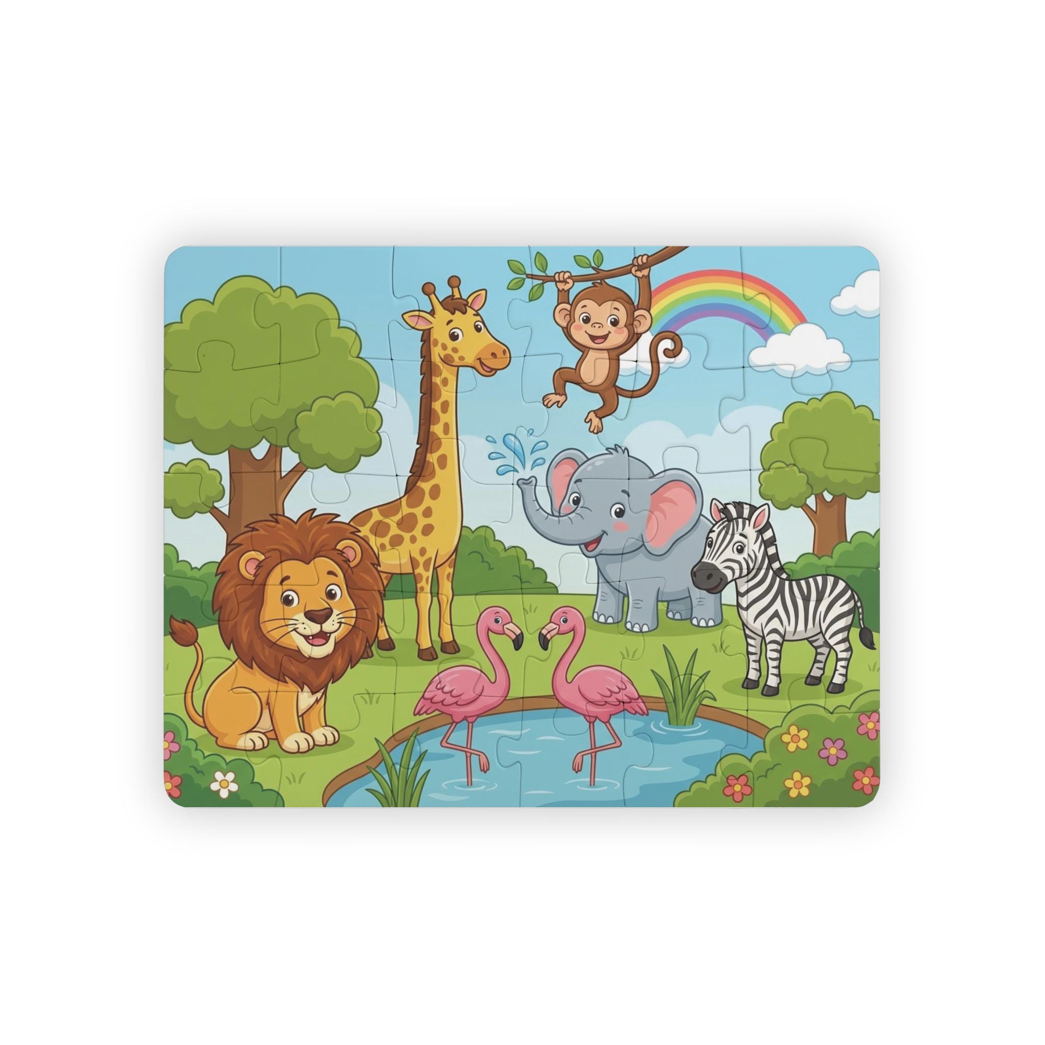 Zoo Animals Kids Puzzle | 30-PIECE Animal Jigsaw for Children - Etsy