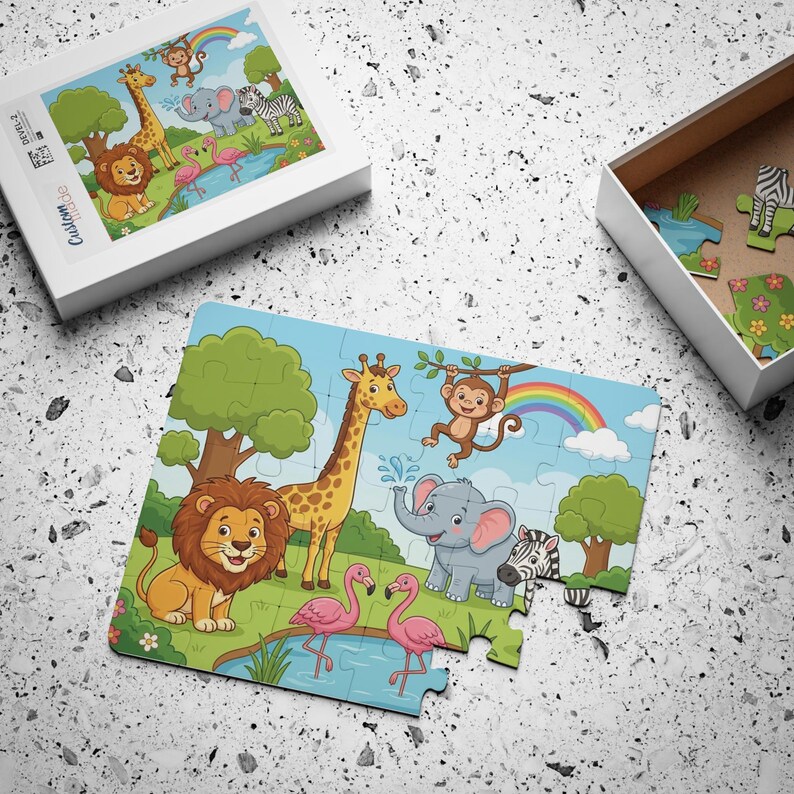 Zoo Animals Kids Puzzle | 30-PIECE Animal Jigsaw for Children - Etsy