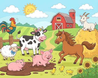 Farm Animals Kids' Puzzle | 30-PIECE Children's Barnyard Jigsaw