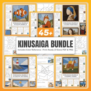Pacote de padrões Kinusaiga com mais de 45 modelos de arte têxtil japonesa (PDF PNG)