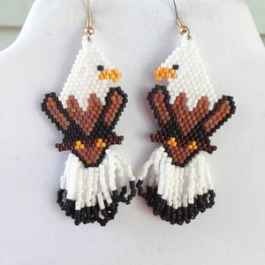 Native American Style Beaded Eagle Animal Wildlife Earrings - Etsy