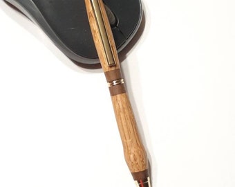 Lathe turned Oak and Black Walnut Pen Handmade One of a kind nice gift Ready to Ship