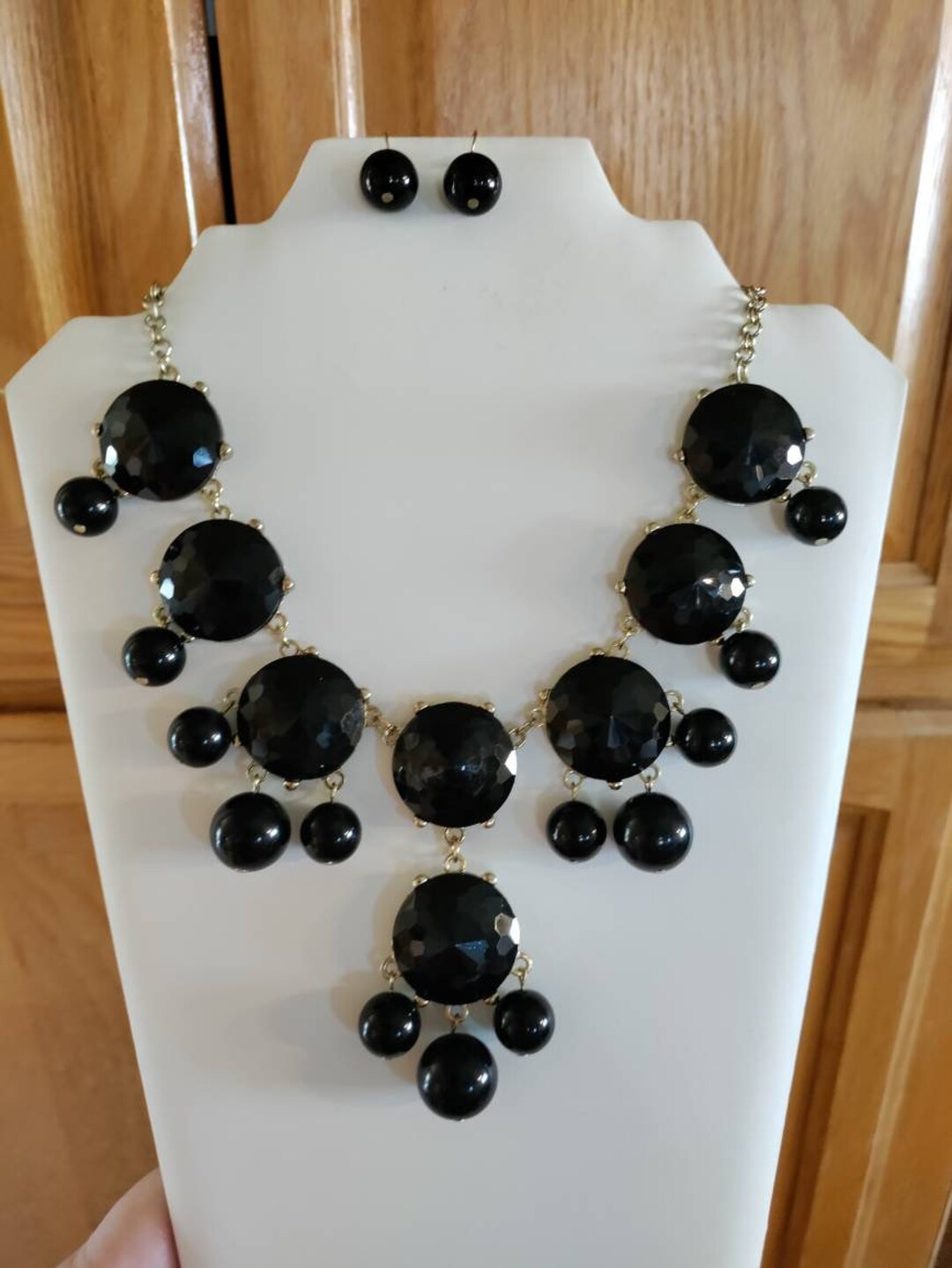 Black and Gold Chunky Earrings main image 1