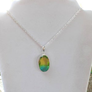 Green & Yellow Tourmaline Quartz Necklace: Southwestern Bohemian Statement