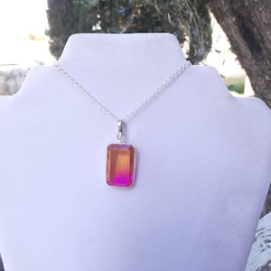 Orange & Pink Crystal Statement Necklace: Southwestern Bohemian Jewelry