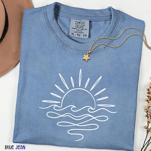 Comfort Colors Sun Shirt, Summer Graphic Tee, Beach Vacation T-Shirt for Women, Positive Vibes Shirt, Gift for Her