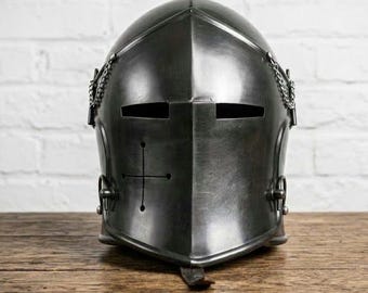 Handmade Steel Barbuta Helmet – Medieval Knight Armor for Cosplay, LARP