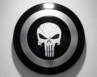 Punisher Vibranium Captain America Shield –Handcrafted  24-Inch Cosplay Prop