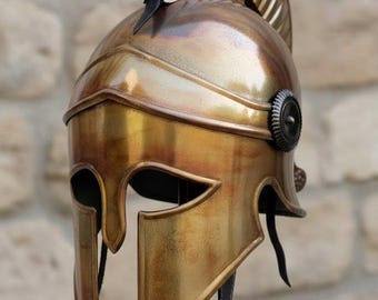 スパルタ コリント式胸甲 ヘルメット付き 古代ギリシャ戦士 ブロンズ