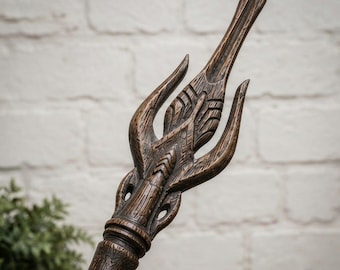 Handmade Wooden Staff, Yggdrasils Gift Walking Stick, Foldable Wizard Medieval Cosplay Staff Fantasy LARP Prop, Collector Decor