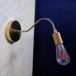 Handmade Articulating Modern Industrial Brass Wall Scone.