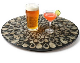 Bandeja giratoria redonda de nácar Lazy Susan de 35 cm