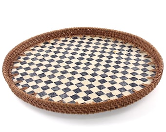 Bandeja giratoria Lazy Susan de nácar, decoración bohemia (35 cm)