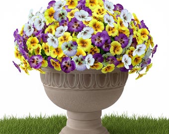 UV-beständige künstliche Stiefmütterchenblumen, Outdoor Decor