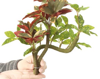 2 plantas artificiales para decorar el hábitat del terrario de reptiles