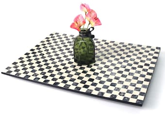 Bandeja giratoria de nácar: decoración estilo bohemio para dormitorio, salón y cocina.