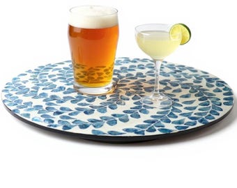 Mother-of-Pearl Lazy Susan Turntable - Bohemian Kitchen Decor