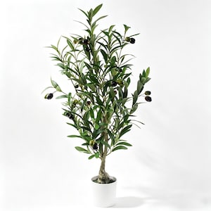 Artificial Olive Tree in Pot, 28" Height Indoor Fake Olive