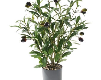 Artificial Olive Tree with Pot, 17" Tabletop Fake Olive Tree Potted Greenery Faux