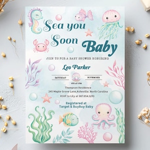 BS10, Redigerbar babyshowerinbjudan, Välkommen, – Direktåtkomst, pojkebebis, Mall, BS10