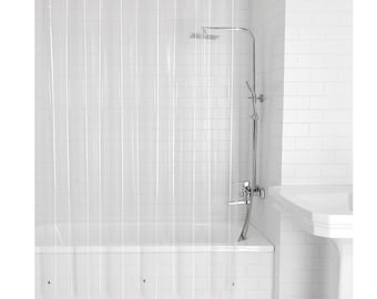 Cortina de ducha de PEVA transparente: impermeable y con imanes con peso.