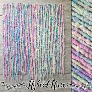 Pastel unicorn Synthetic Dreadlock Extensions Single Ended Or Double Ended Fairy Kei Pastel Goth