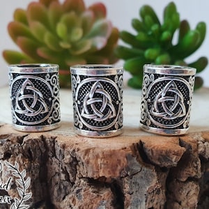 Viking norse celtic dreadlock beard large bead silver design 1 bead