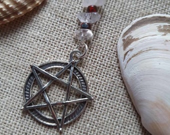 Pentagram gothic quartz dreadlock bead charm cuff