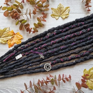 Black Natural Brown Synthetic dreadlocks goth witchy dreads hair extensions