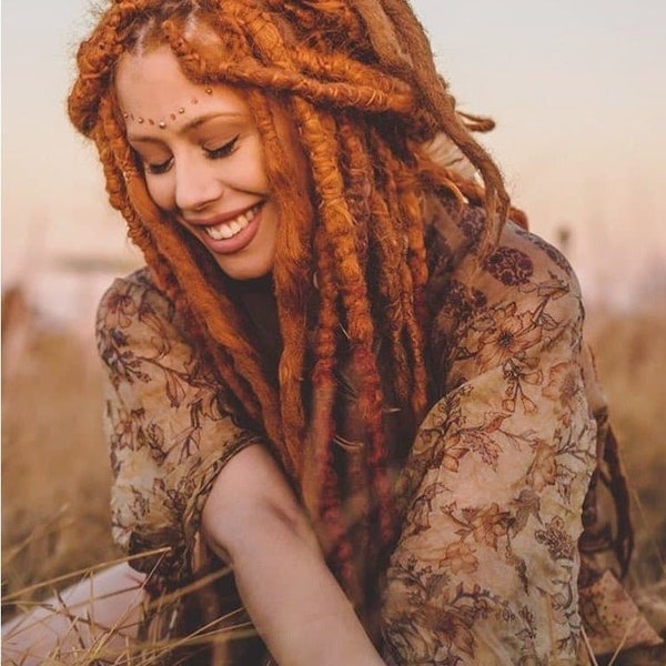 Copper Ginger Red Synthetic Dreadlocks Extensions