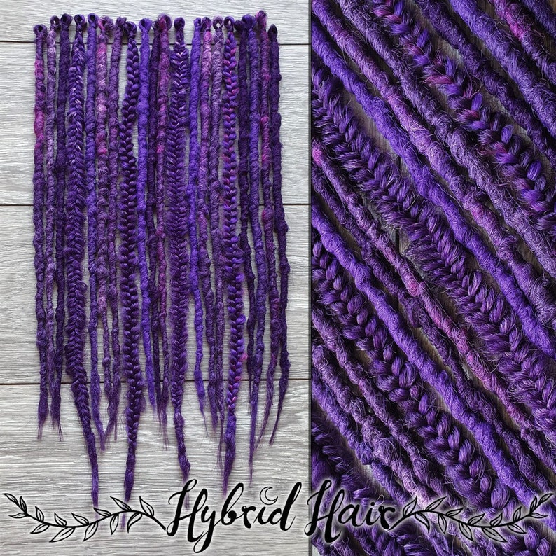 Purple Synthetic dreadlocks Extensions Braids Goth dreads Custom Single Or Double Ended image 4