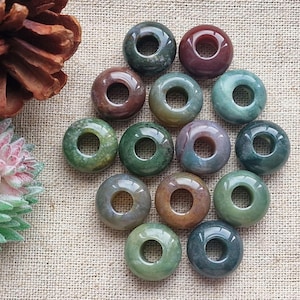 Indian Agate Gemstone Beads set of 2 Dreadlock Hair Jewlery Accessories