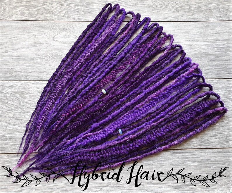 Purple Synthetic dreadlocks Extensions Braids Goth dreads Custom Single Or Double Ended image 2