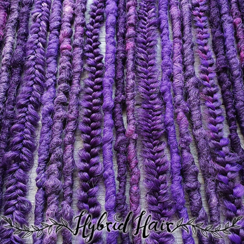 Purple Synthetic dreadlocks Extensions Braids Goth dreads Custom Single Or Double Ended image 5