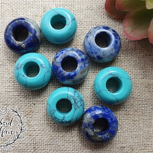 Dreadlock Bead Set Of 2 Turquoise or Lapis Lazuli Jewelry Dreads Accessories