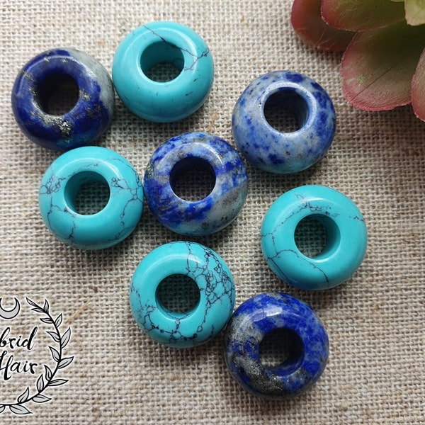 Dreadlock Bead Set Of 2 Turquoise ou Lapis Lazuli Bijoux Dreads Accessoires