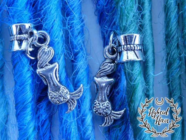 Dreadlock mermaid bead dreadlocks accessorie jewelry cuff charm image 1