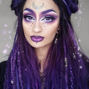 Purple Synthetic Dreadlocks Extensions Braids Goth Dreads Custom Single ...