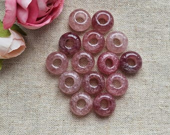 Strawberry Quartz Dreadlock Beads: Gemstone Hair Jewellery, Goth Wicca Set charm