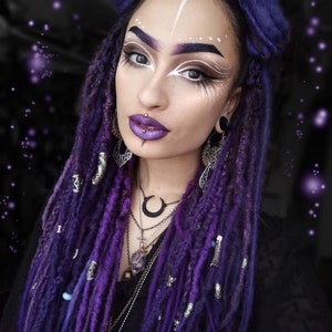 Purple Synthetic dreadlocks Extensions Braids Goth dreads Custom Single Or Double Ended image 9