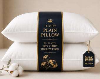 Luxury Bed Pillows 2 Pack, Hotel Quality Pillows, Soft Hollowfibre Filled Sleeping Pillows Supportive Pillow Pair for Side Back Sleepers
