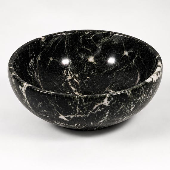Black Marble Bowl, Decorative Stone Bowl, Zebra Marble Fruit Bowl Trinket Dish, Catchall Jewellery Dish, Luxury Home Decor Housewarming Gift