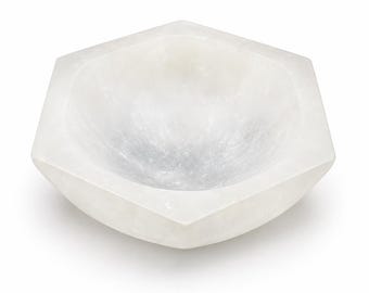 Selenite Hexagon Bowl, Crystal Charging & Cleansing Bowl, Jewellery Dish, Crystal Holder, Reiki Altar Decor, Crystal Lover Gift