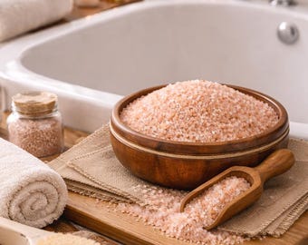Himalayan Pink Bath Salt, Natural Mineral Bath Soak, Detox Spa Salt, Muscle Relief, Foot Soak, Self Care and Spa Gift, Relaxation Bath